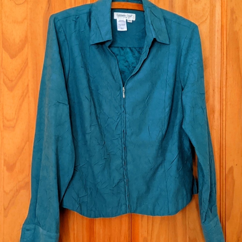 Petite Coldwater Creek Zipper Turqiouse Jacket PS (petite small)
